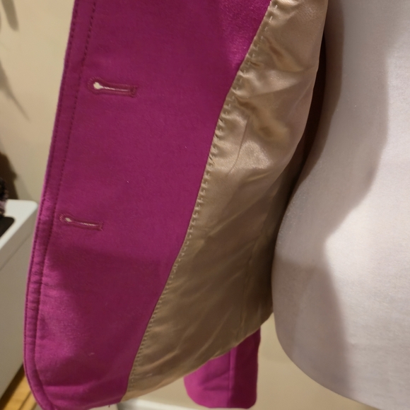 J. Crew 100% Wool Vibrant Pink Blazer with Gold Buttons - Picture 5 of 9